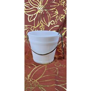 Vintage White Milk Glass Ice Bucket